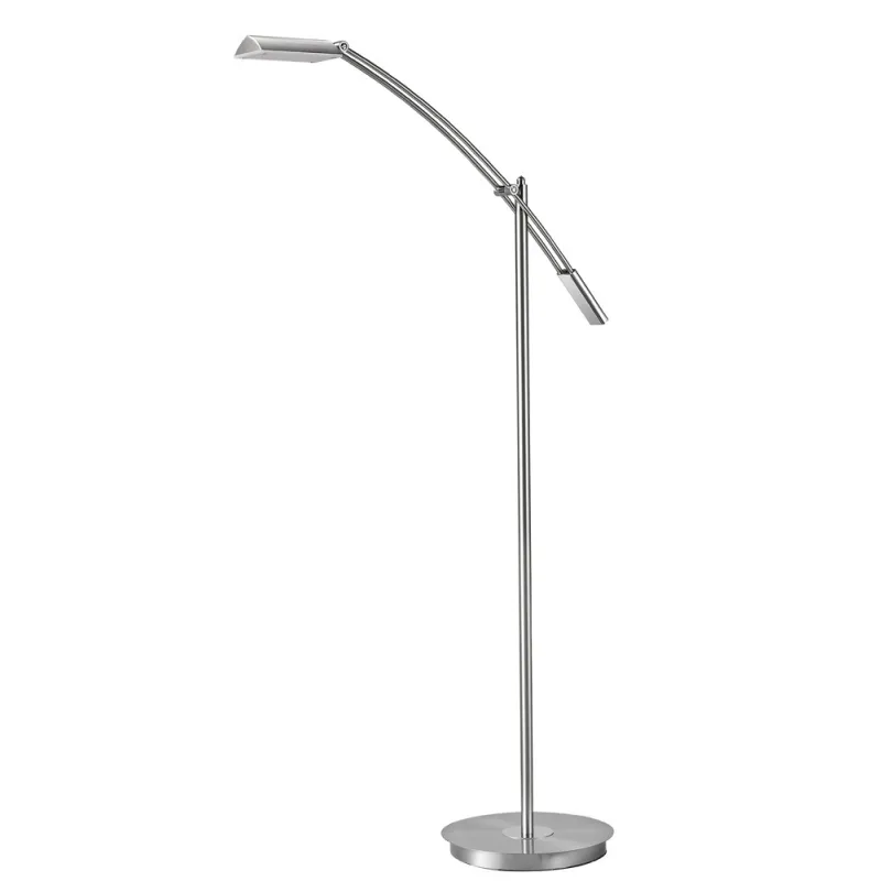TRIO Lampadaire intérieur nickel mat et blanc VERONA - Pas cher