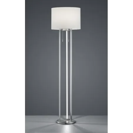 TRIO Lampadaire intérieur nickel mat et blanc TANDORI - Pas cher