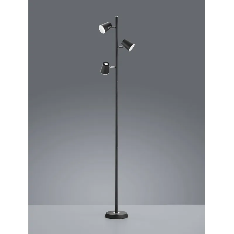 TRIO Lampadaire intérieur noir mat et blanc NARCOS - Pas cher