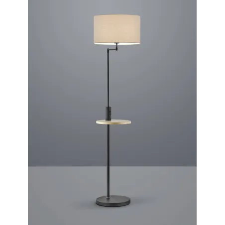 TRIO Lampadaire intérieur noir mat et gris CLAAS - Pas cher