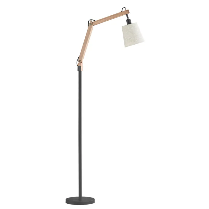 TRIO Lampadaire intérieur brun et gris ancien JANKO - Pas cher