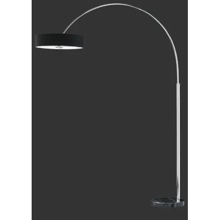 TRIO Lampadaire intérieur chrome et noir PEREZ - Pas cher