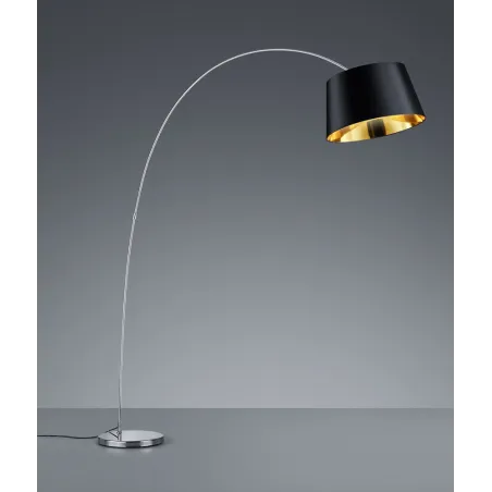 TRIO Lampadaire intérieur chrome et noir LINZ - Pas cher