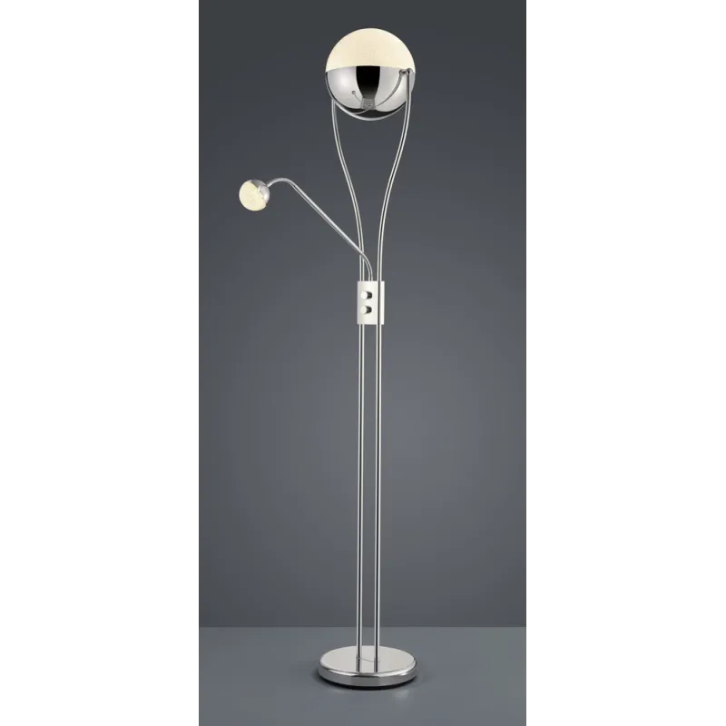 TRIO Lampadaire intérieur chrome et transparent claire CHRIS - Pas ...