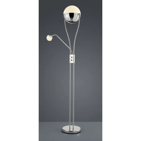 TRIO Lampadaire intérieur chrome et transparent claire CHRIS - Pas ...
