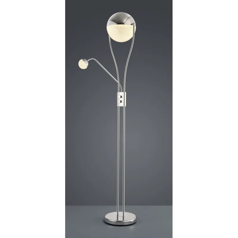 TRIO Lampadaire intérieur chrome et transparent claire CHRIS - Pas ...