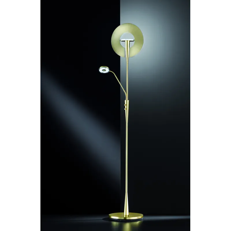 TRIO Lampadaire intérieur laiton mat QUEBEC - Pas cher