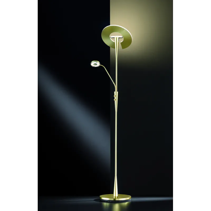 TRIO Lampadaire intérieur laiton mat QUEBEC - Pas cher