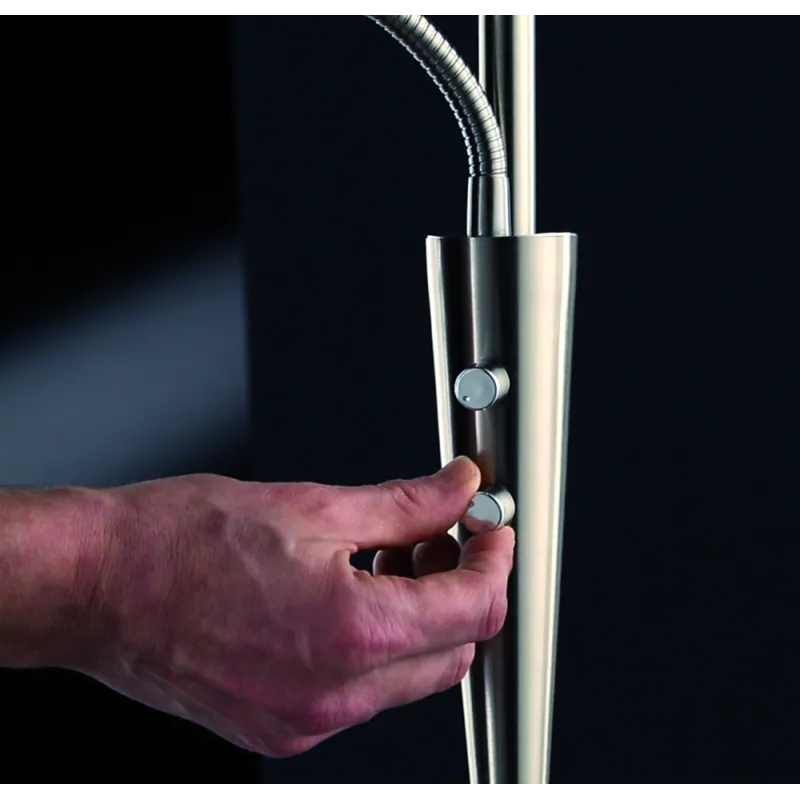 TRIO Lampadaire intérieur nickel mat QUEBEC - Pas cher