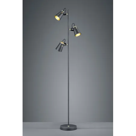 TRIO Lampadaire intérieur noir mat EDWARD - Pas cher