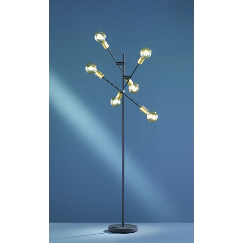 TRIO Lampadaire intérieur noir mat CROSS - Pas cher