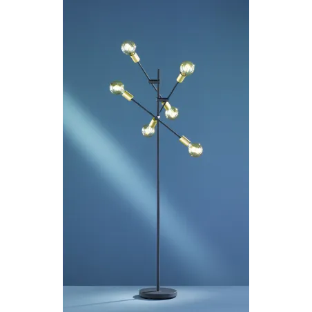 TRIO Lampadaire intérieur noir mat CROSS - Pas cher
