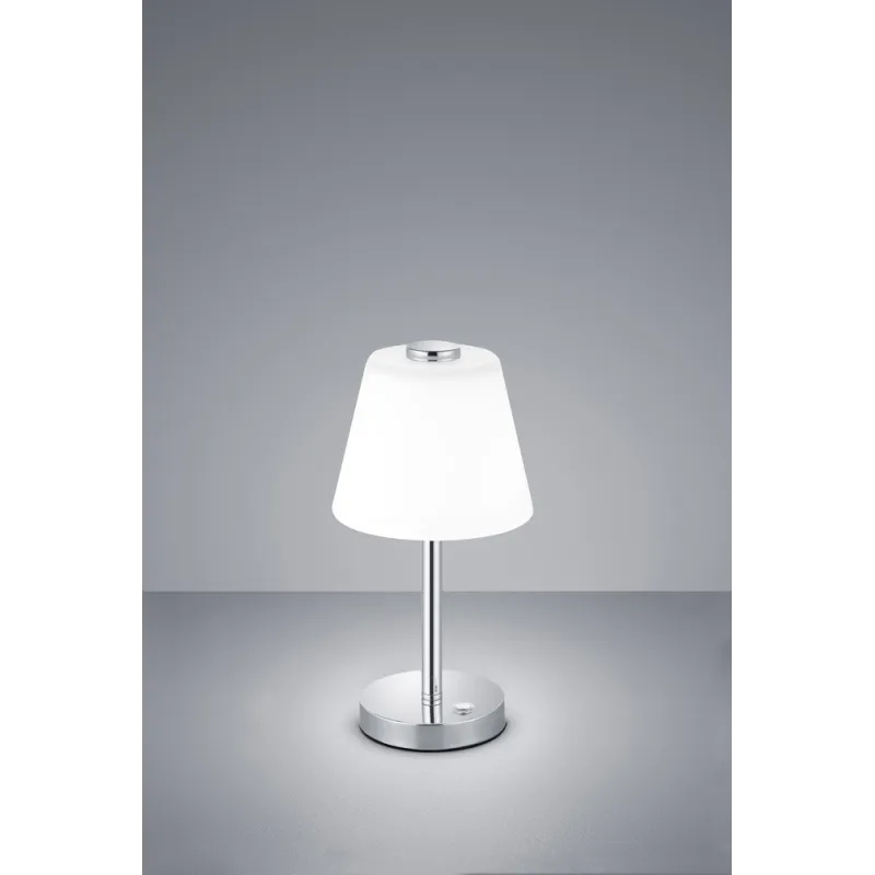 TRIO Lampe de table intérieur chrome et blanc EMERALD - Pas cher