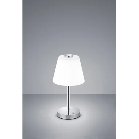 TRIO Lampe de table intérieur chrome et blanc EMERALD - Pas cher