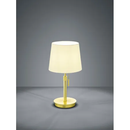 TRIO Lampe de table intérieur laiton mat et blanc LYON - Pas cher