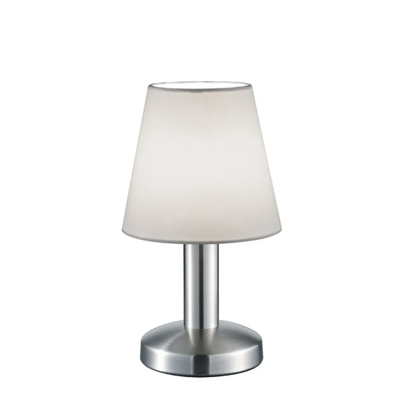 TRIO Lampe de table intérieur nickel mat et blanc MATS - Pas cher