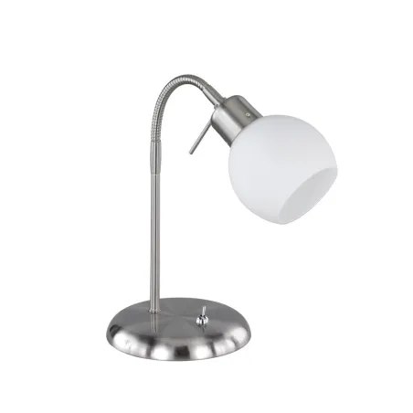 TRIO Lampe de table intérieur nickel mat et blanc FREDDY - Pas cher
