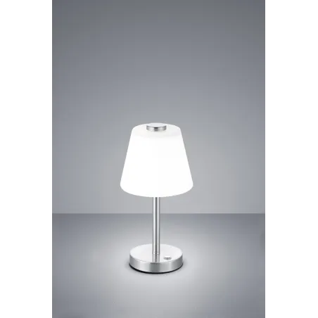 TRIO Lampe de table intérieur nickel mat et blanc EMERALD - Pas cher