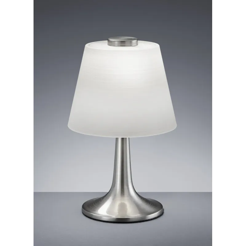 TRIO Lampe de table intérieur nickel mat et blanc MONTI - Pas cher