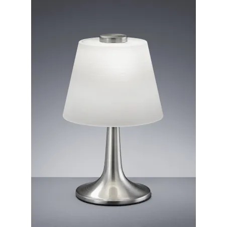 TRIO Lampe de table intérieur nickel mat et blanc MONTI - Pas cher