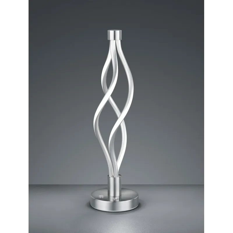 TRIO Lampe de table intérieur nickel mat et blanc LOOP - Pas cher
