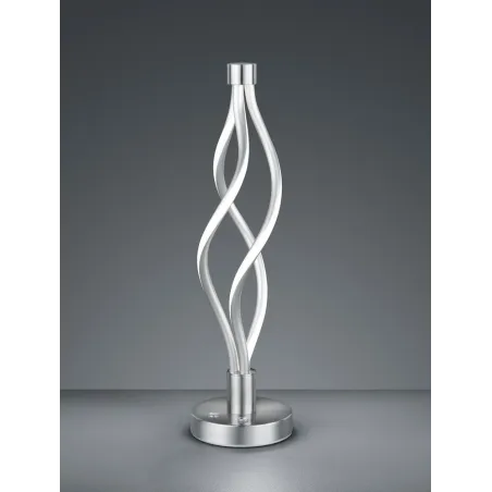 TRIO Lampe de table intérieur nickel mat et blanc LOOP - Pas cher