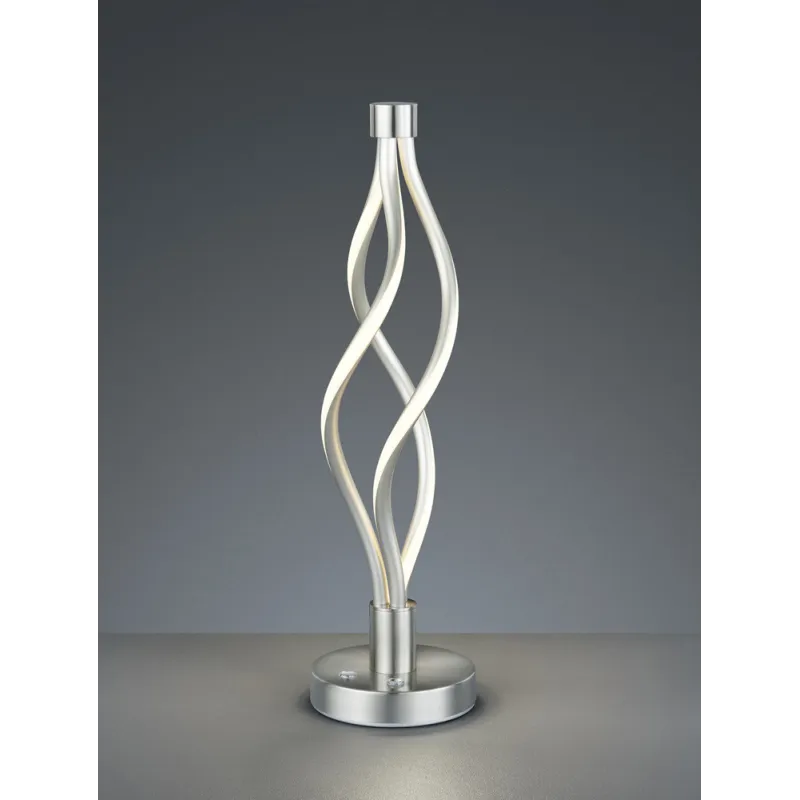 TRIO Lampe de table intérieur nickel mat et blanc LOOP - Pas cher