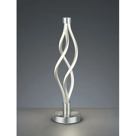 TRIO Lampe de table intérieur nickel mat et blanc LOOP - Pas cher