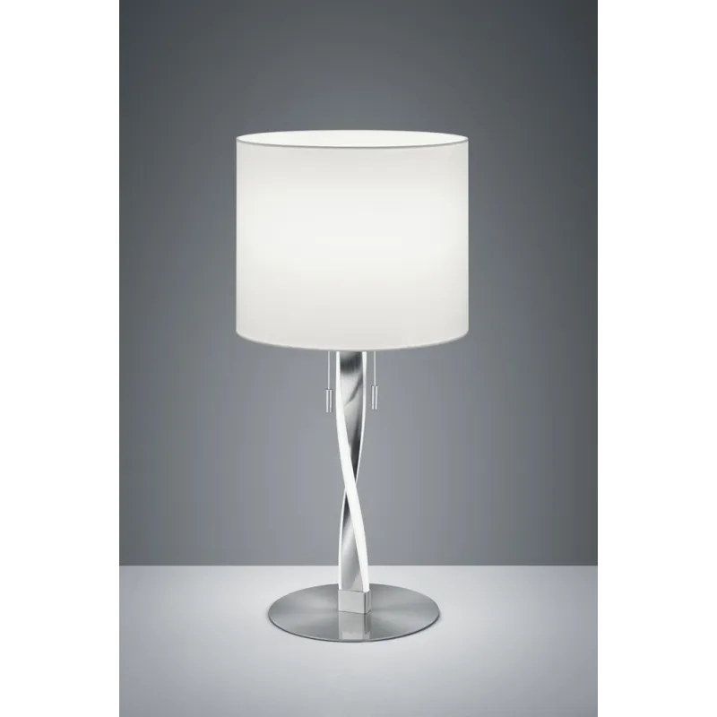 TRIO Lampe de table intérieur nickel mat et blanc NANDOR - Pas cher
