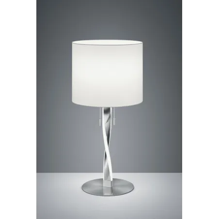 TRIO Lampe de table intérieur nickel mat et blanc NANDOR - Pas cher