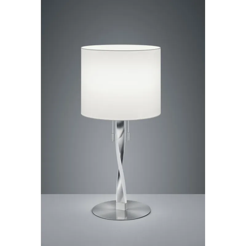 TRIO Lampe de table intérieur nickel mat et blanc NANDOR - Pas cher