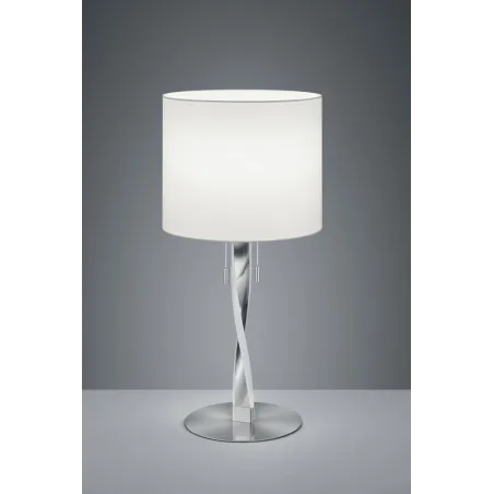 TRIO Lampe de table intérieur nickel mat et blanc NANDOR - Pas cher