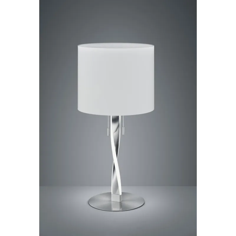 TRIO Lampe de table intérieur nickel mat et blanc NANDOR - Pas cher