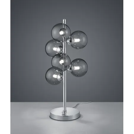 TRIO Lampe de table intérieur chrome et fumé ALICIA - Pas cher