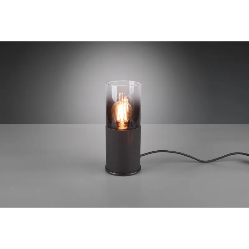 TRIO Lampe de table intérieur noir mat et fumé ROBIN - Pas cher