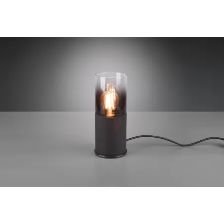 TRIO Lampe de table intérieur noir mat et fumé ROBIN - Pas cher