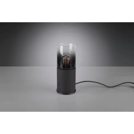 TRIO Lampe de table intérieur noir mat et fumé ROBIN - Pas cher