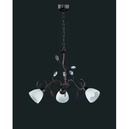 TRIO Lustre intérieur rouille antique et albâtre TRADITIO - Pas cher
