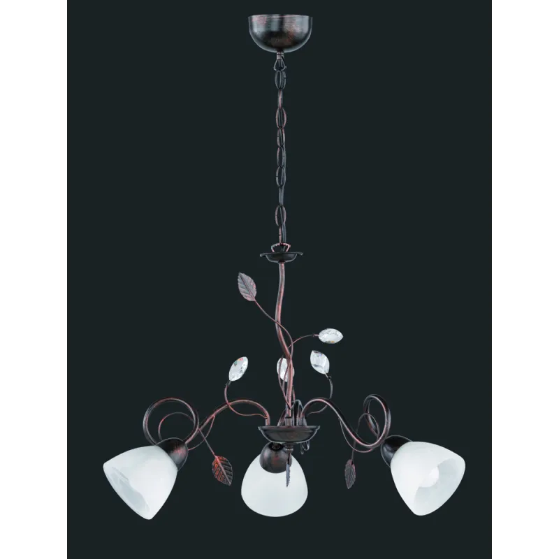 TRIO Lustre intérieur rouille antique et albâtre TRADITIO - Pas cher
