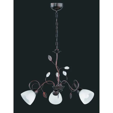 TRIO Lustre intérieur rouille antique et albâtre TRADITIO - Pas cher