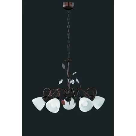 TRIO Lustre intérieur rouille antique et albâtre TRADITIO - Pas cher
