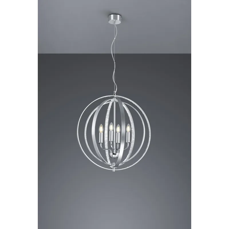 TRIO Lustre intérieur aluminium balayé CANDELA - Pas cher
