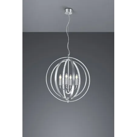 TRIO Lustre intérieur aluminium balayé CANDELA - Pas cher
