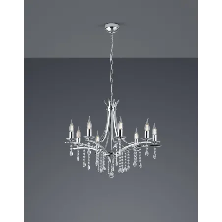 TRIO Lustre intérieur chrome LUCERNA - Pas cher