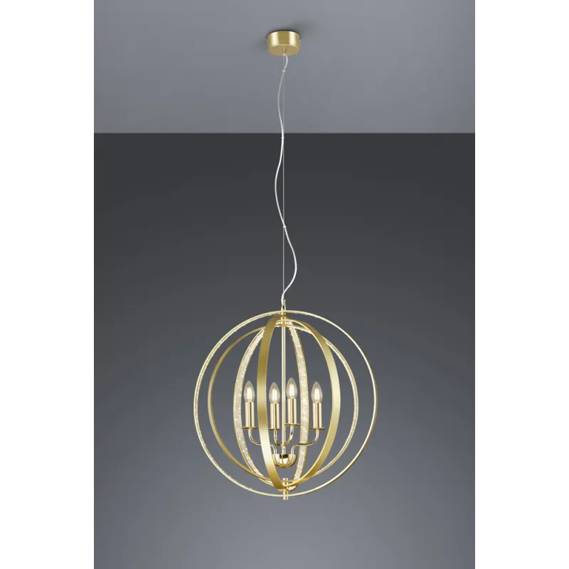TRIO Lustre intérieur laiton polis CANDELA - Pas cher