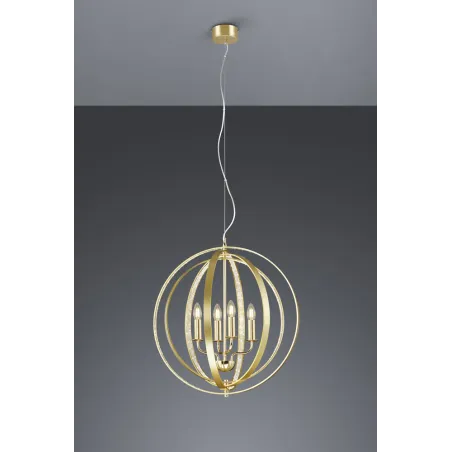 TRIO Lustre intérieur laiton polis CANDELA - Pas cher
