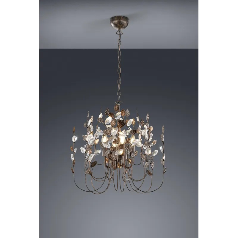 TRIO Lustre intérieur rouille antique NAPOLI - Pas cher