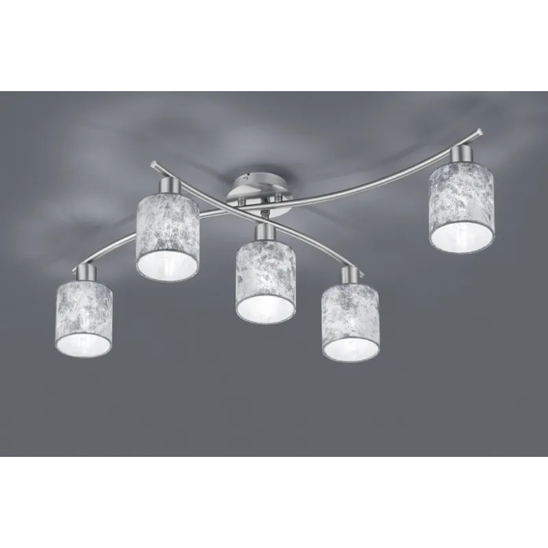 TRIO Plafonnier intérieur nickel mat et argent GARDA - Pas cher