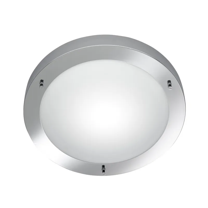 TRIO Plafonnier intérieur chrome et blanc CONDUS - Pas cher