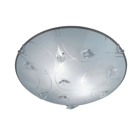 TRIO Plafonnier intérieur chrome et blanc CARBONADO - Pas cher